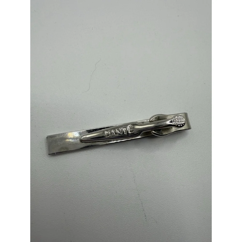 Men's Dante Silver Tone Patterned Tie Clip Bar One Size Accessories